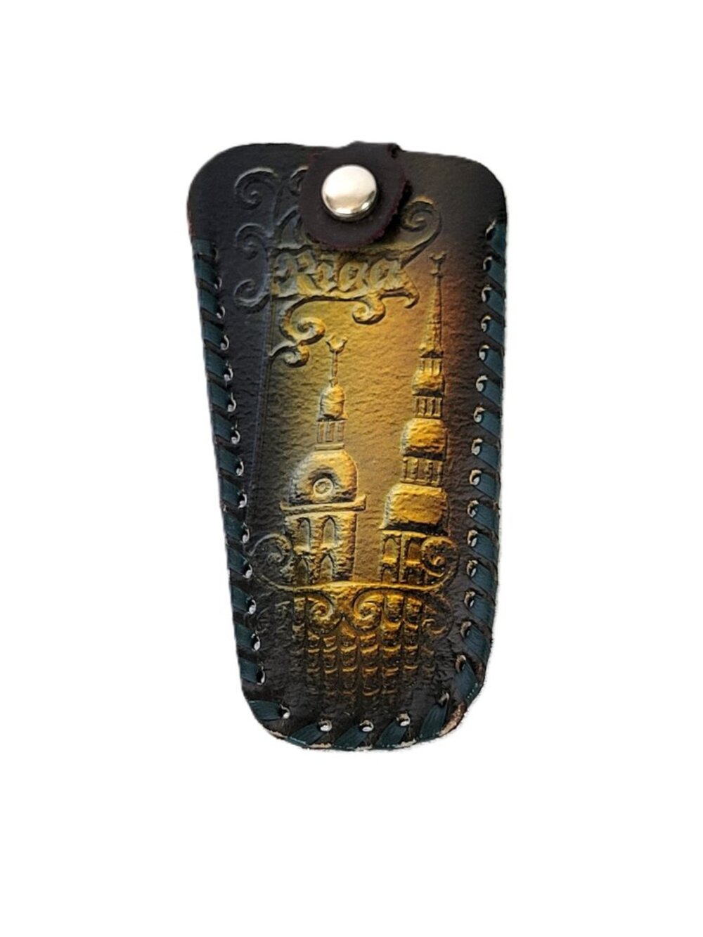 Vintage Leather Key Case Holder Pull Out Pouch Souvenir